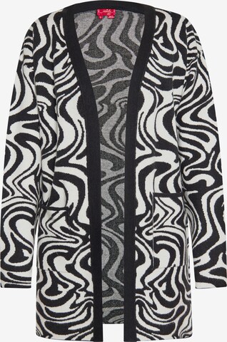 swirly Knit Cardigan in Black: front