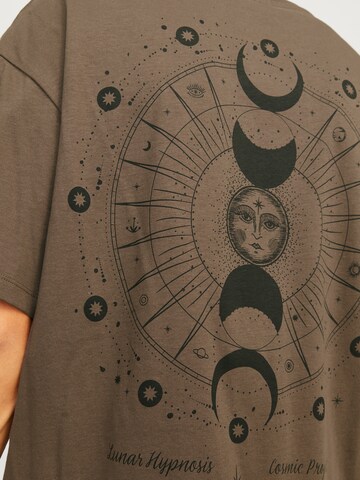 JACK & JONES T-Shirt 'JJMystic' in Braun