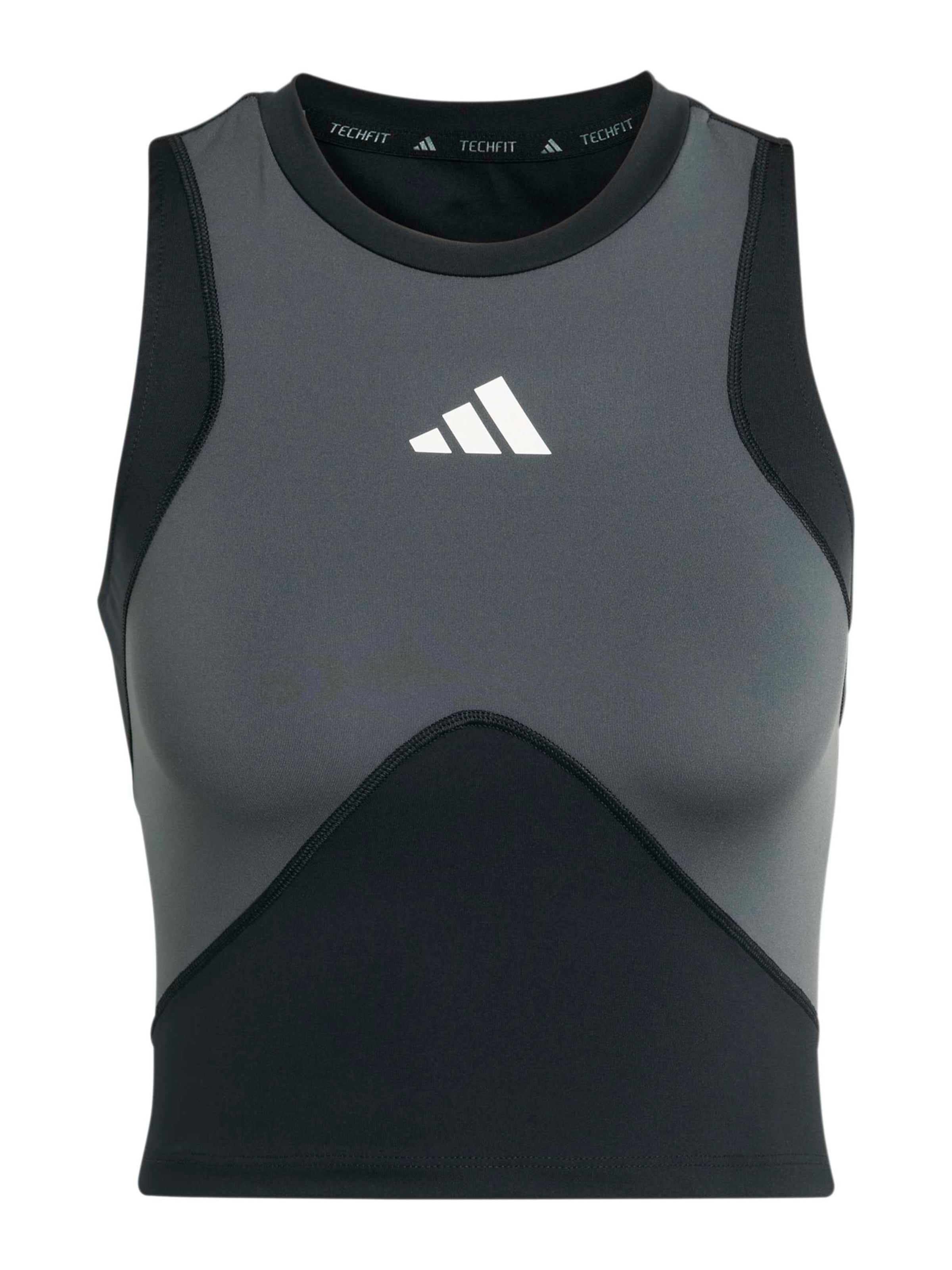 ADIDAS PERFORMANCE Haut de sport en XS en gris foncé / noir / blanc, Vue avec produit