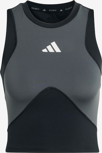 XS dydžio Sportiniai marškinėliai be rankovių iš ADIDAS PERFORMANCE, spalva – tamsiai pilka / juoda / balta, Prekių apžvalga