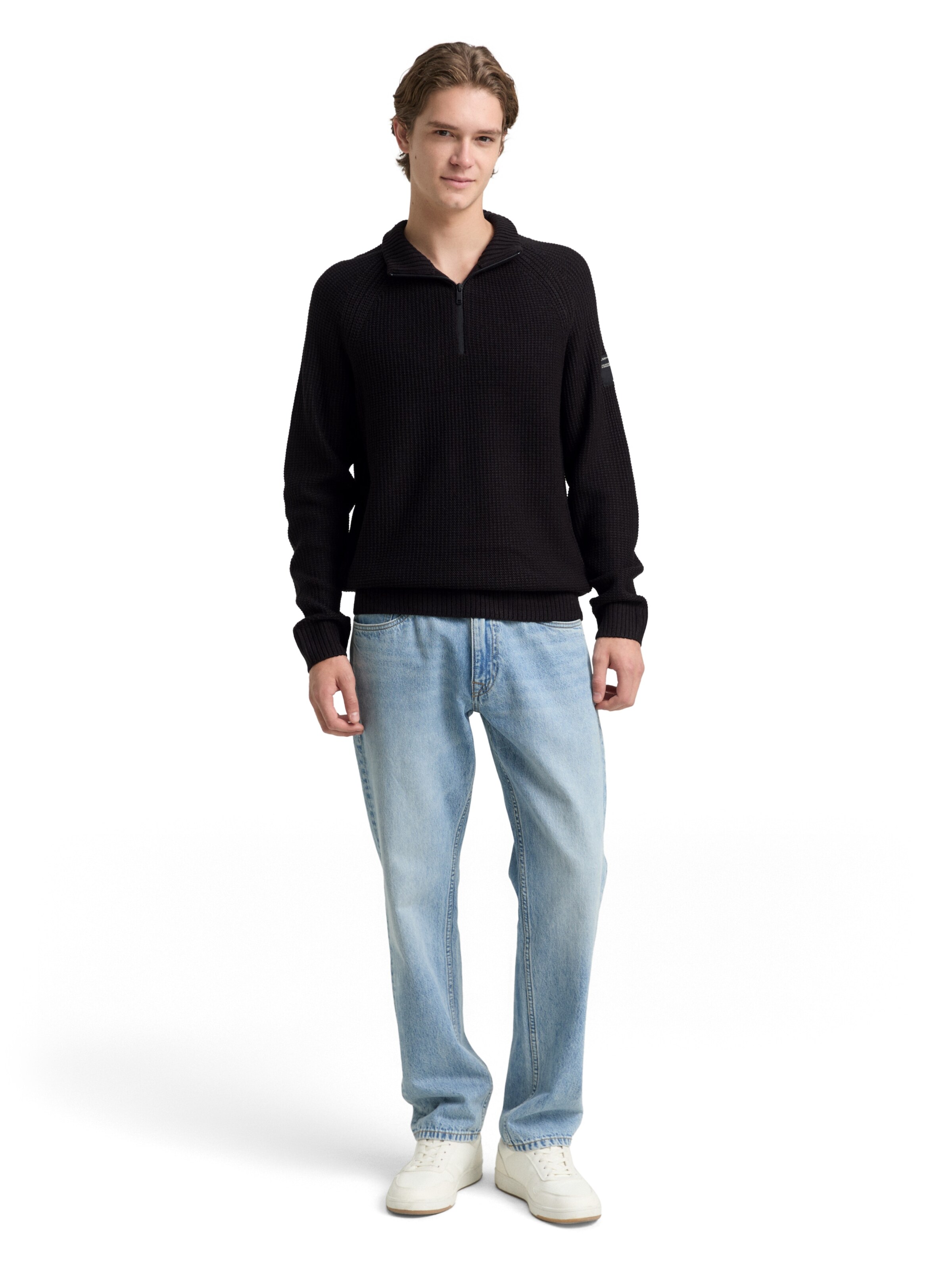 TOM TAILOR DENIM Pullover in Schwarz