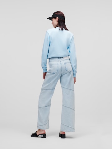 Karl Lagerfeld - Perna larga Calças de ganga em azul