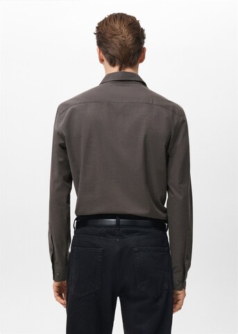 MANGO MAN Regular fit Button Up Shirt 'Ares' in Brown