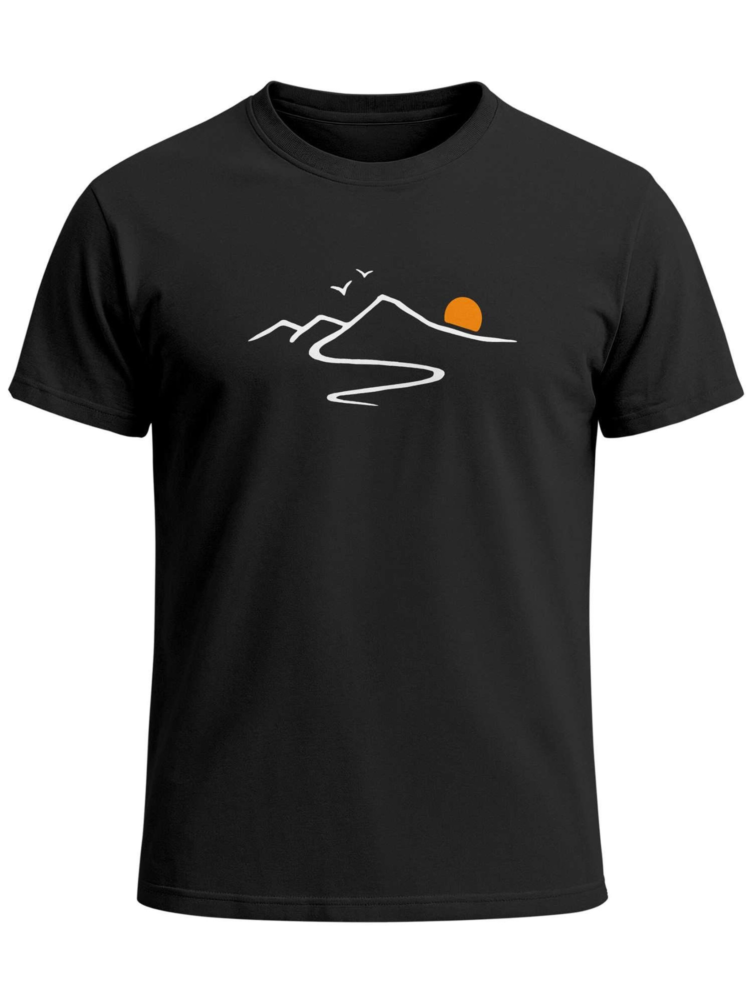 Neverless Shirt 'Mountain Trail'‌‌‌‌ in Schwarz: Vorderseite
