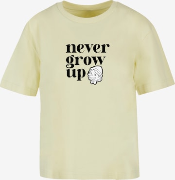T-shirt 'Heroes of Childhood Pinocchio Never Grow Up' F4NT4STIC en jaune : devant