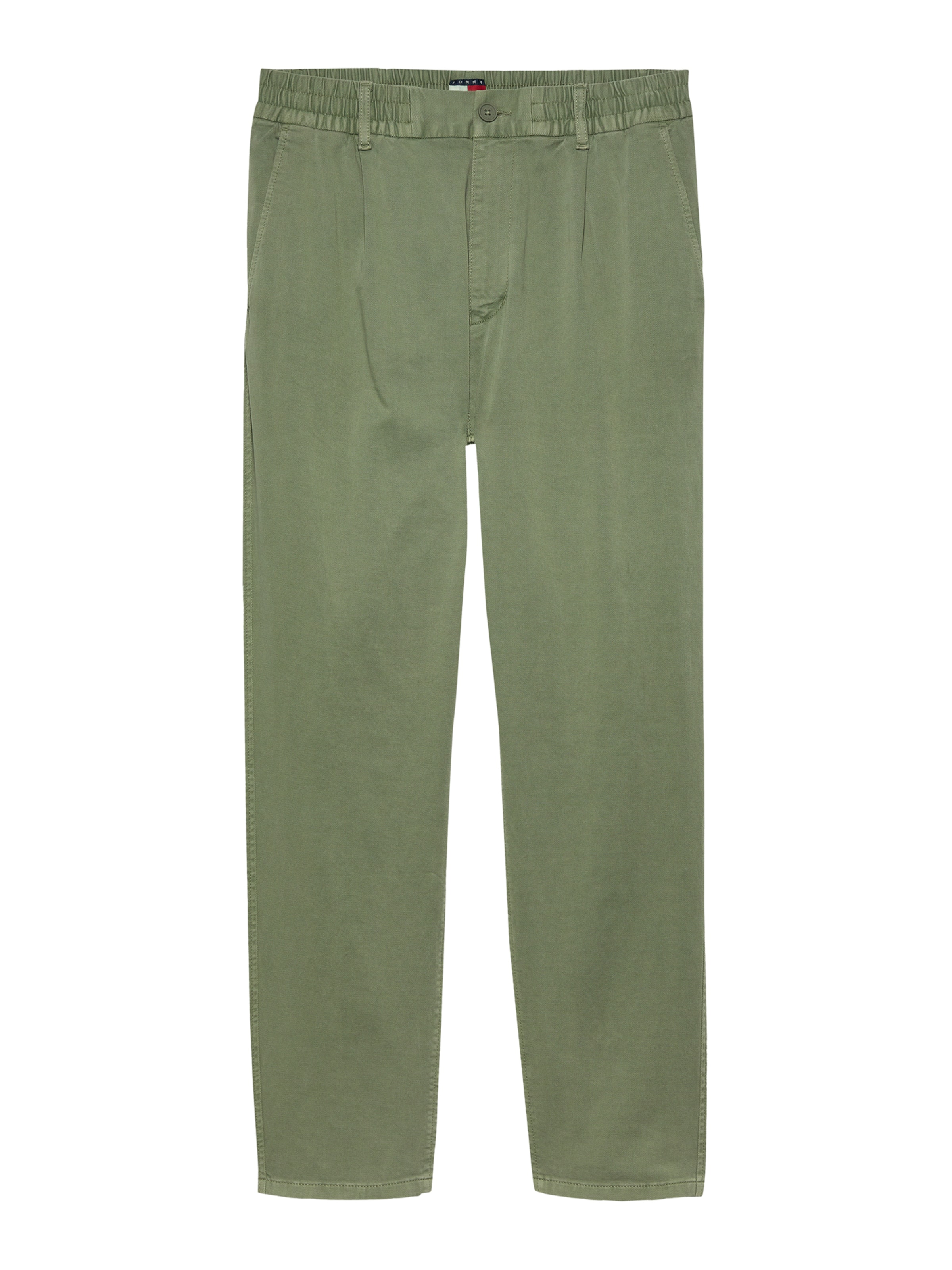 Tapered Pantaloni con pieghe di Tommy Jeans in verde: frontale