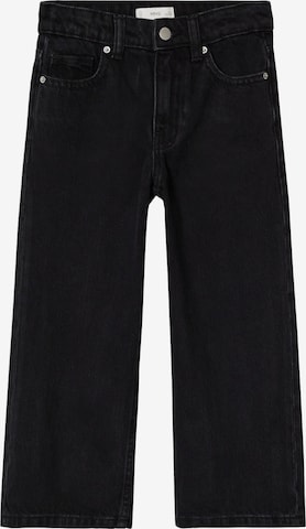 MANGO KIDS Wide leg Jeans i svart: framsida