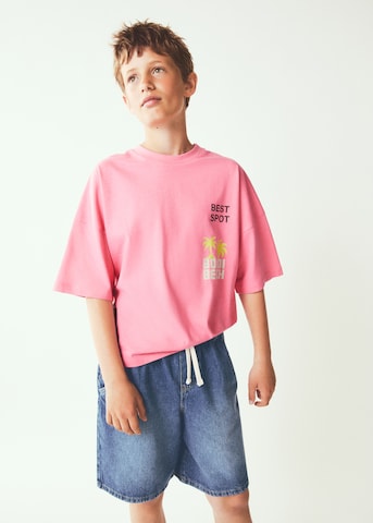 MANGO KIDS Tričko 'UNDER' - Ružová