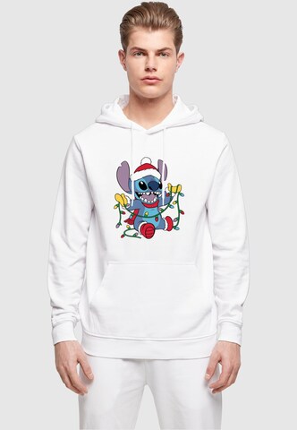 ABSOLUTE CULT Sweatshirt 'Lilo And Stitch - Christmas Lights' in Weiß: Vorderseite