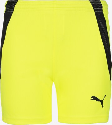 Regular Pantalon de sport 'TeamLiga' PUMA en jaune : devant