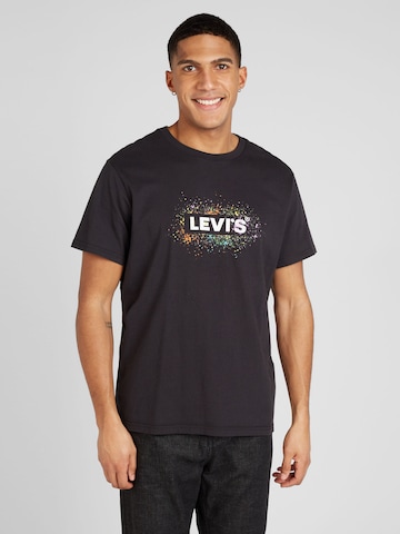 LEVI'S ® Тениска 'SS Relaxed Baby Tab Tee' в черно: отпред