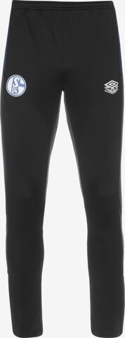 UMBRO Tapered Workout Pants 'FC Schalke 04' in Black: front