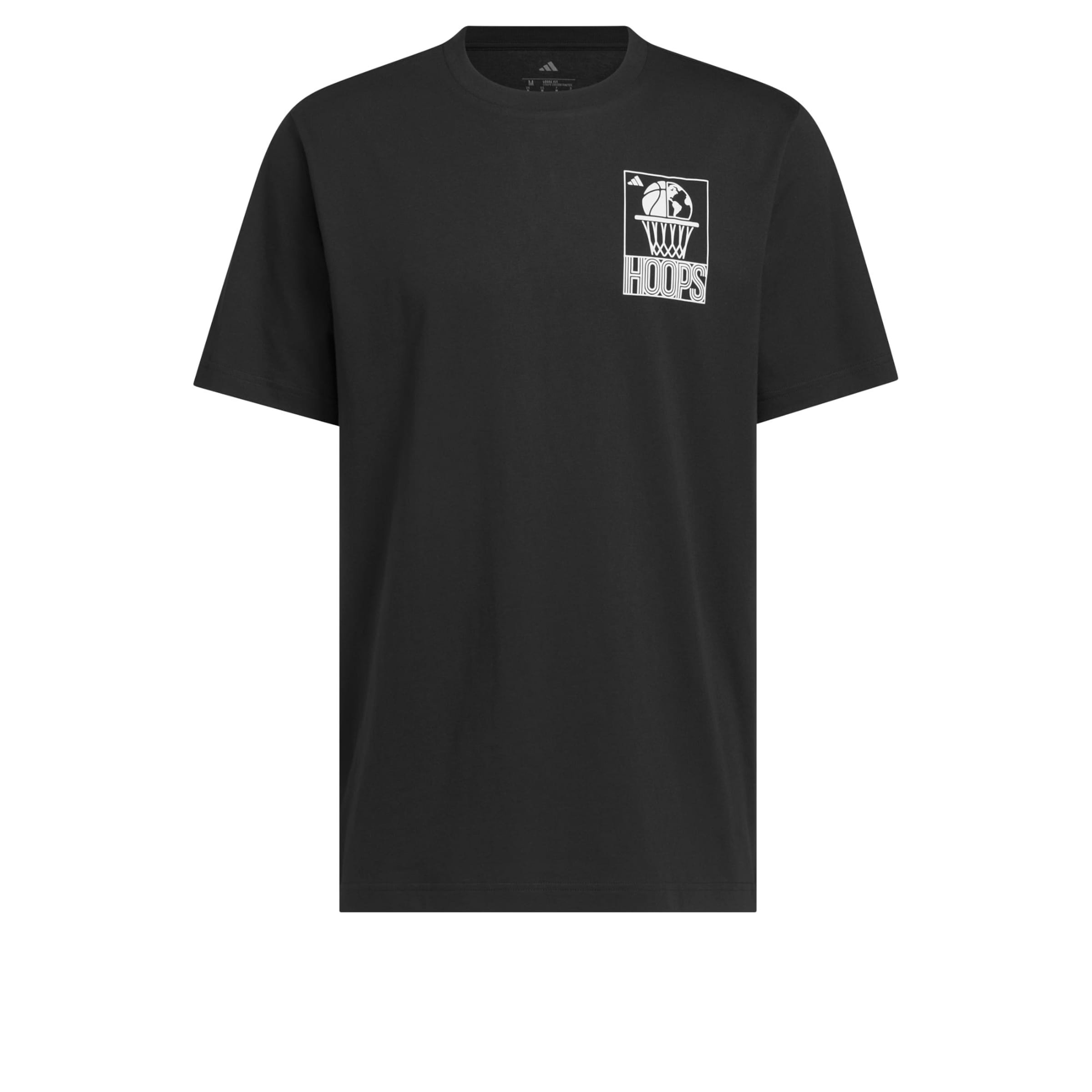 ADIDAS PERFORMANCE T-Shirt 'World Wide Hoops' en pierre / noir, Vue avec produit