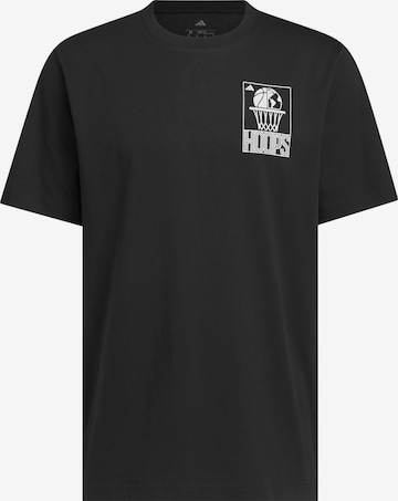 ADIDAS PERFORMANCE T-Shirt 'World Wide Hoops' in Schwarz: Vorderseite