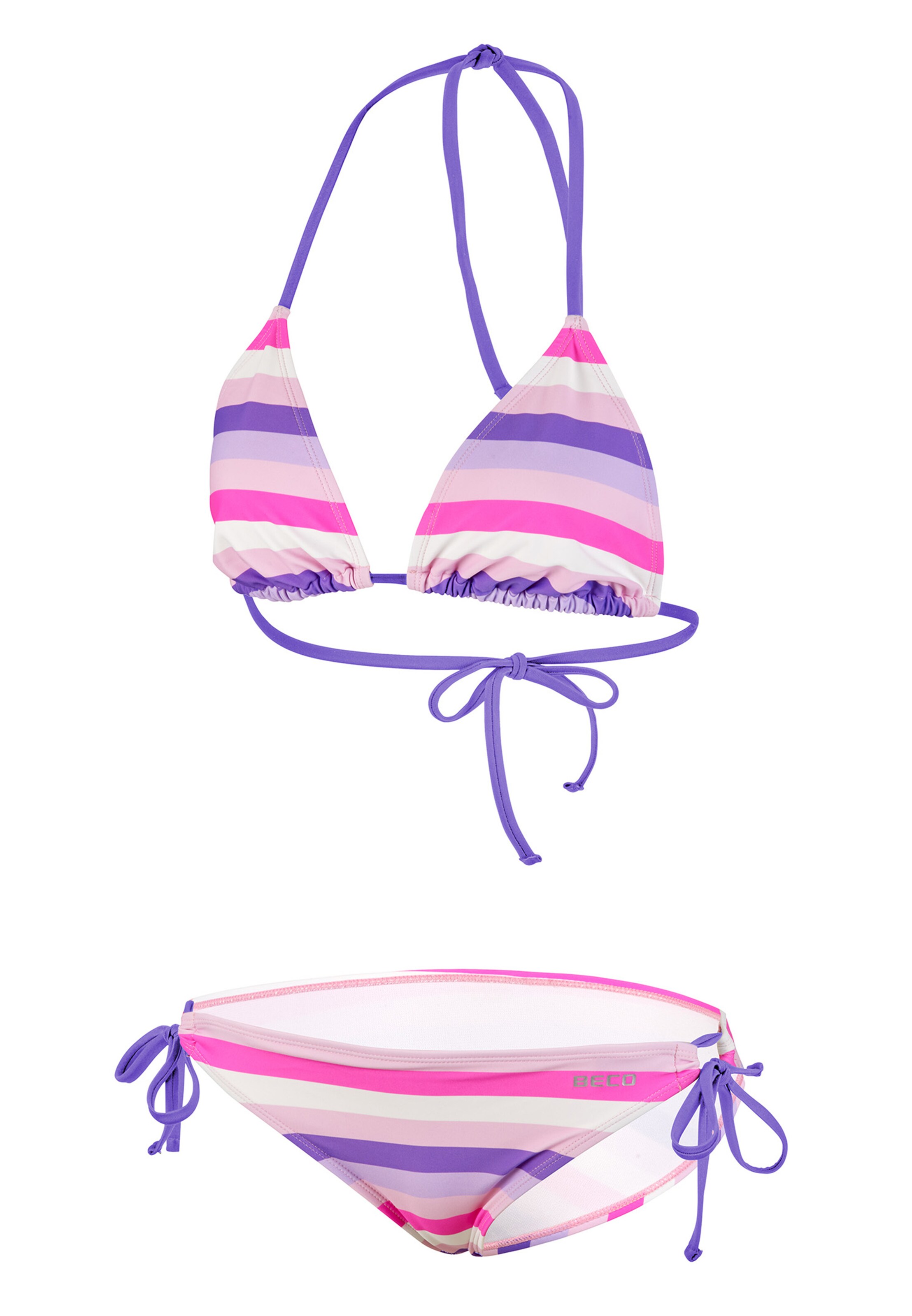 BECO the world of aquasports Triangel Bikini 'Fresh Stripes' in Pink