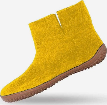 SHUS walk with nature Boots 'Uldstøvle (100% ren uld) m/gummisål - Dansk Design fra SHUS' in Geel: voorkant