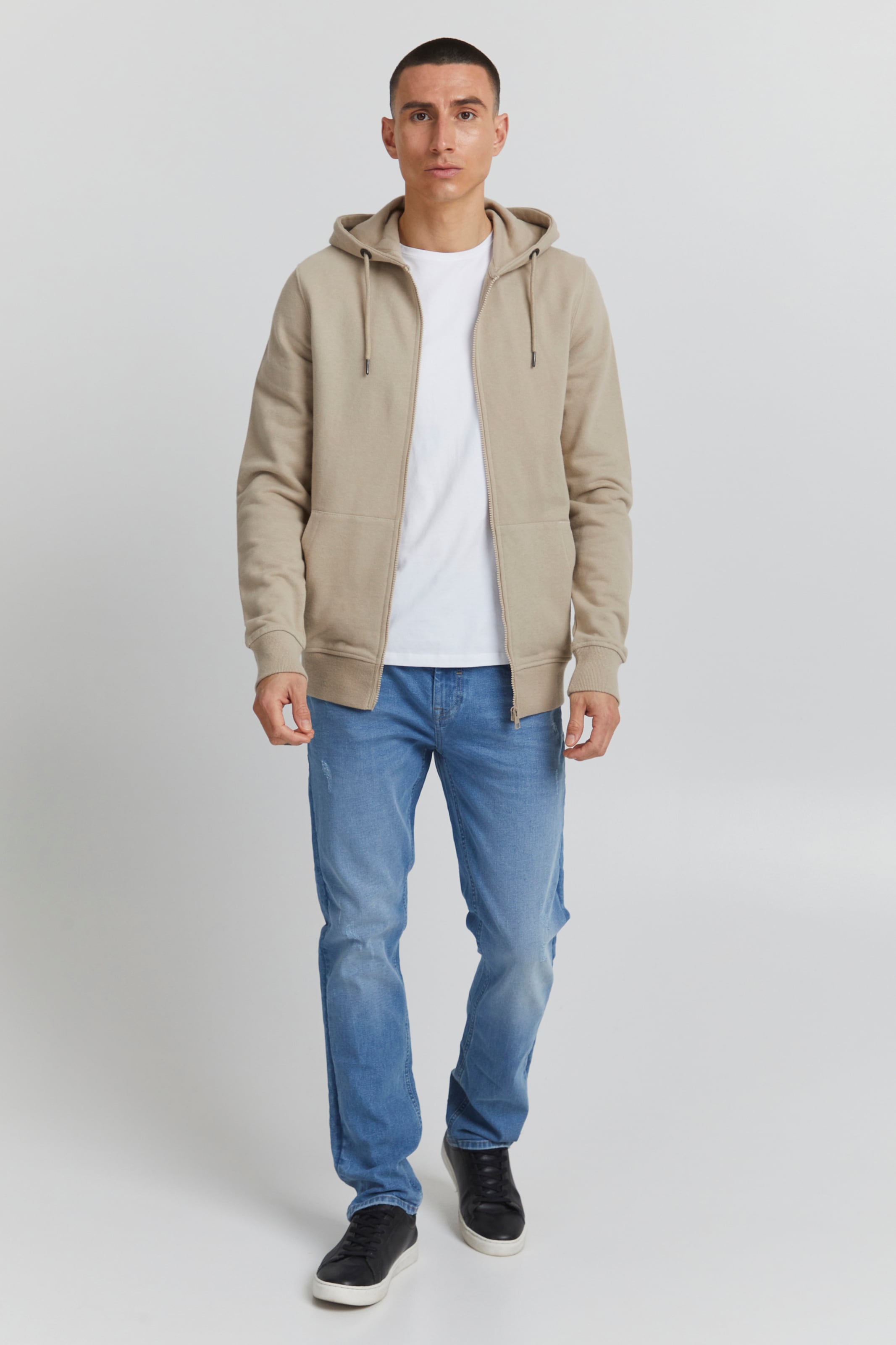 Frauen Große Größen 11 Project Sweatjacke 'Thorbjörn' in Beige - MO20676 Frauen Große Größen 11 Project Sweatjacke 'Thorbjörn' in Beige - MO20676