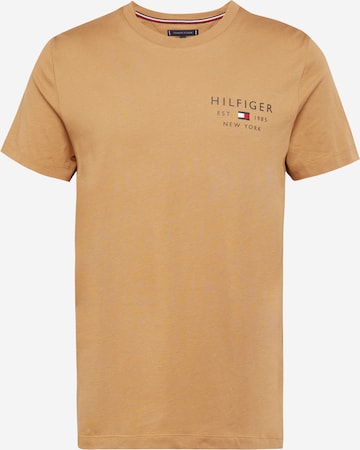 T-Shirt TOMMY HILFIGER en marron : devant