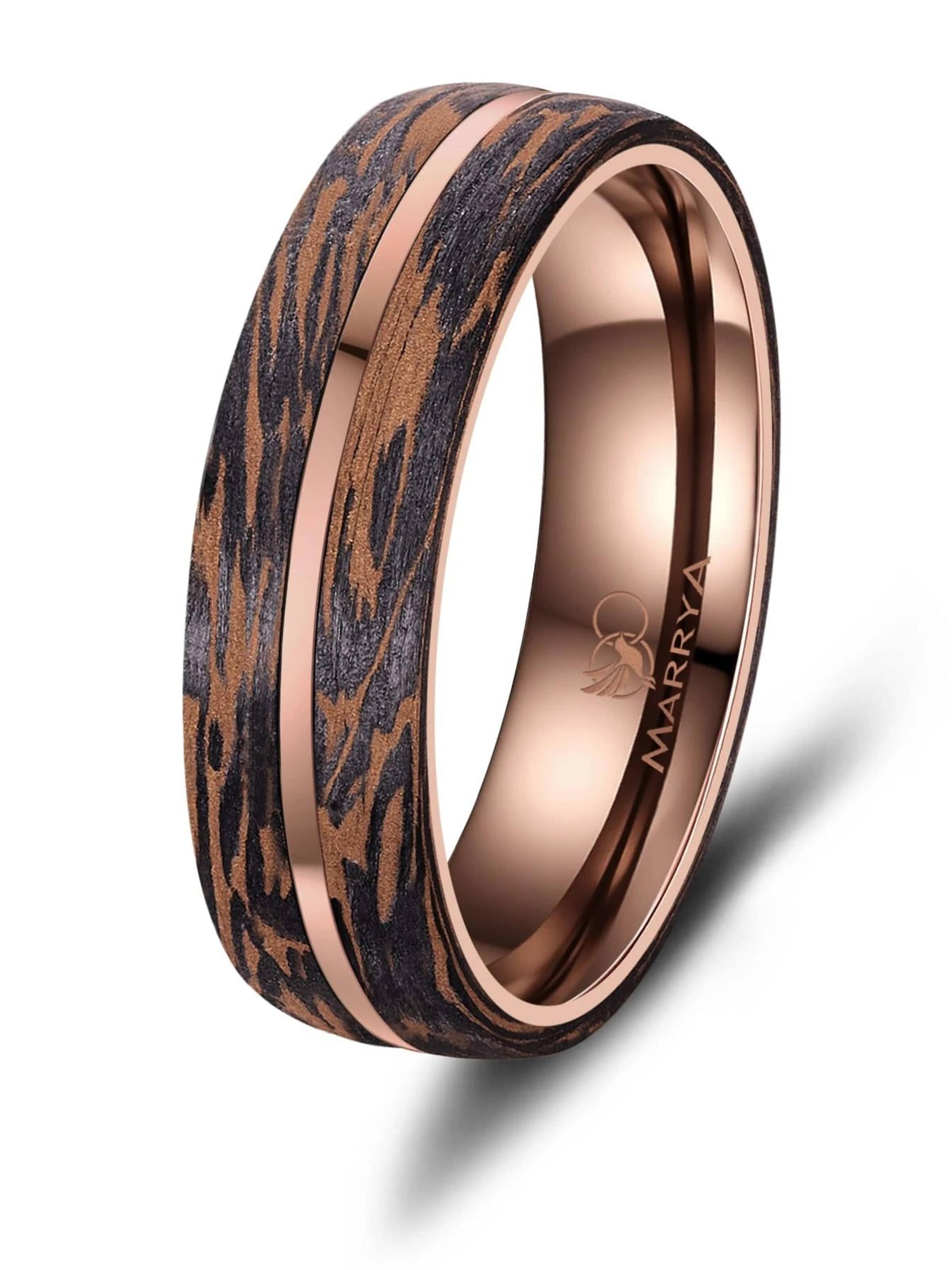 MARRYA Ring 'MARRYA Ehering CB-02 Carbon-Bronze' in Bruin: voorkant