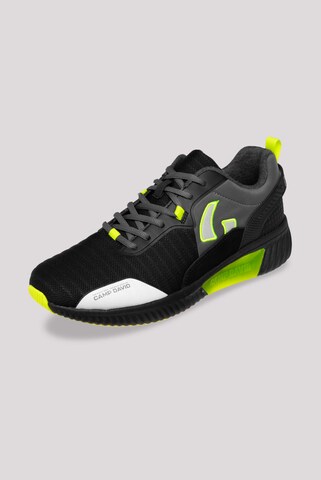 CAMP DAVID Moderner Sneaker im coolen Materialmix in Schwarz: Vorderseite