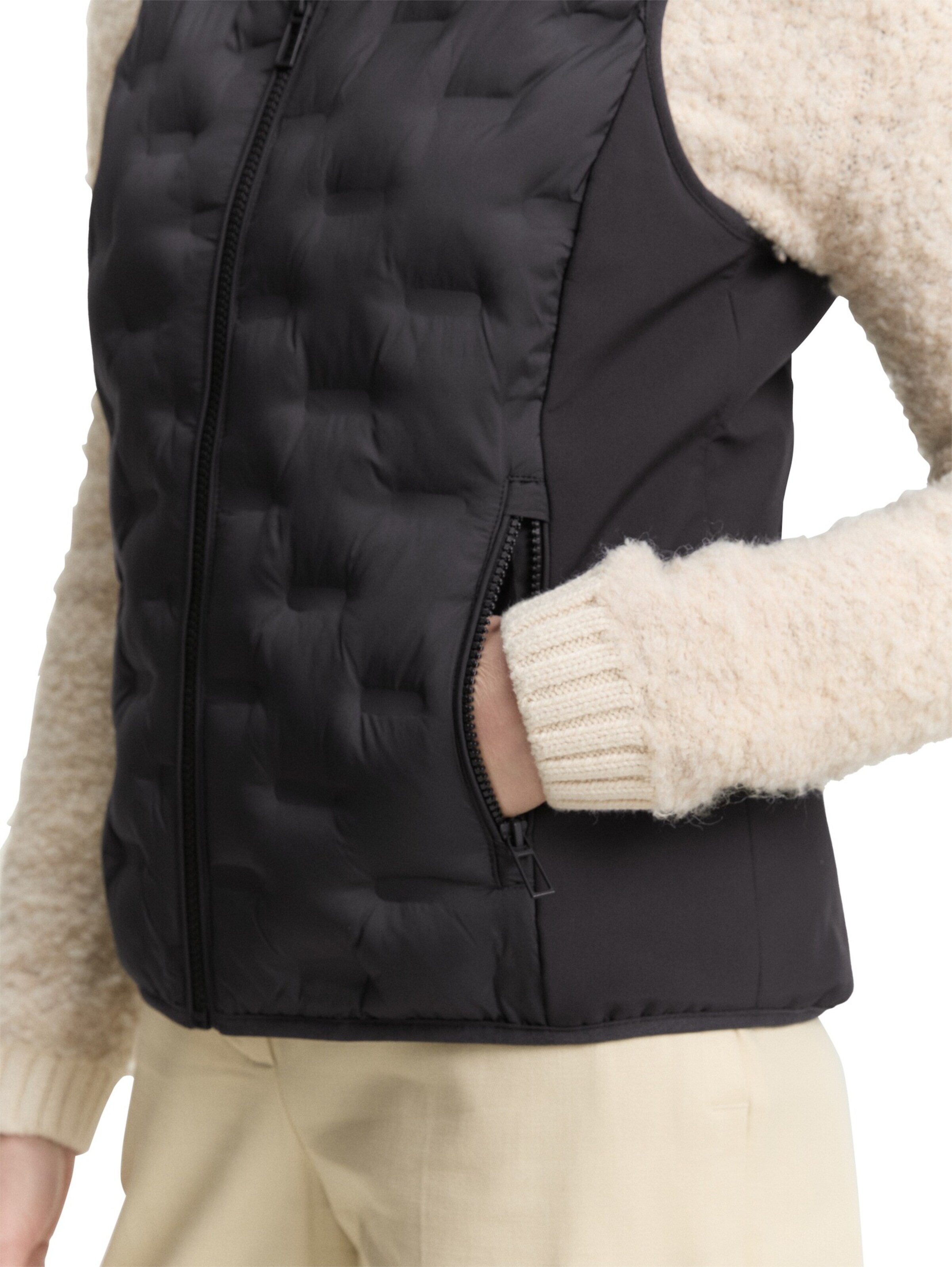 TOM TAILOR Weste in Schwarz