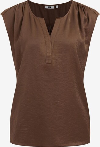 WE Fashion Blouse in Brown: front