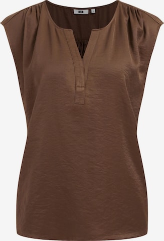 WE Fashion Blouse in Bruin: voorkant