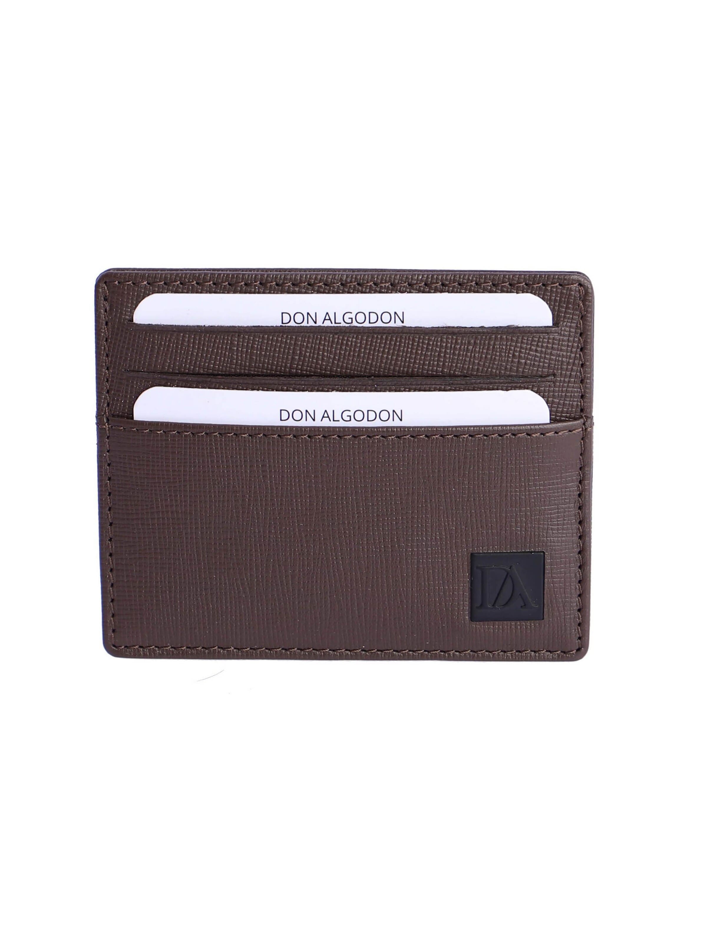 Don Algodon - Cartera 'Tarjetero para hombre Marco de piel con protección RFID' en marrón: frente