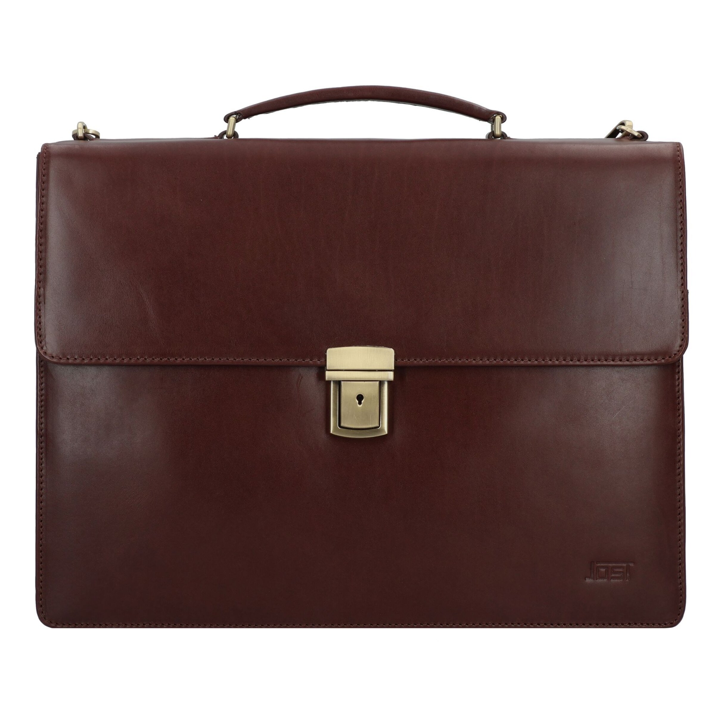 JOST Skagen Aktentasche Leder 40 cm Laptopfach in Braun: Vorderseite