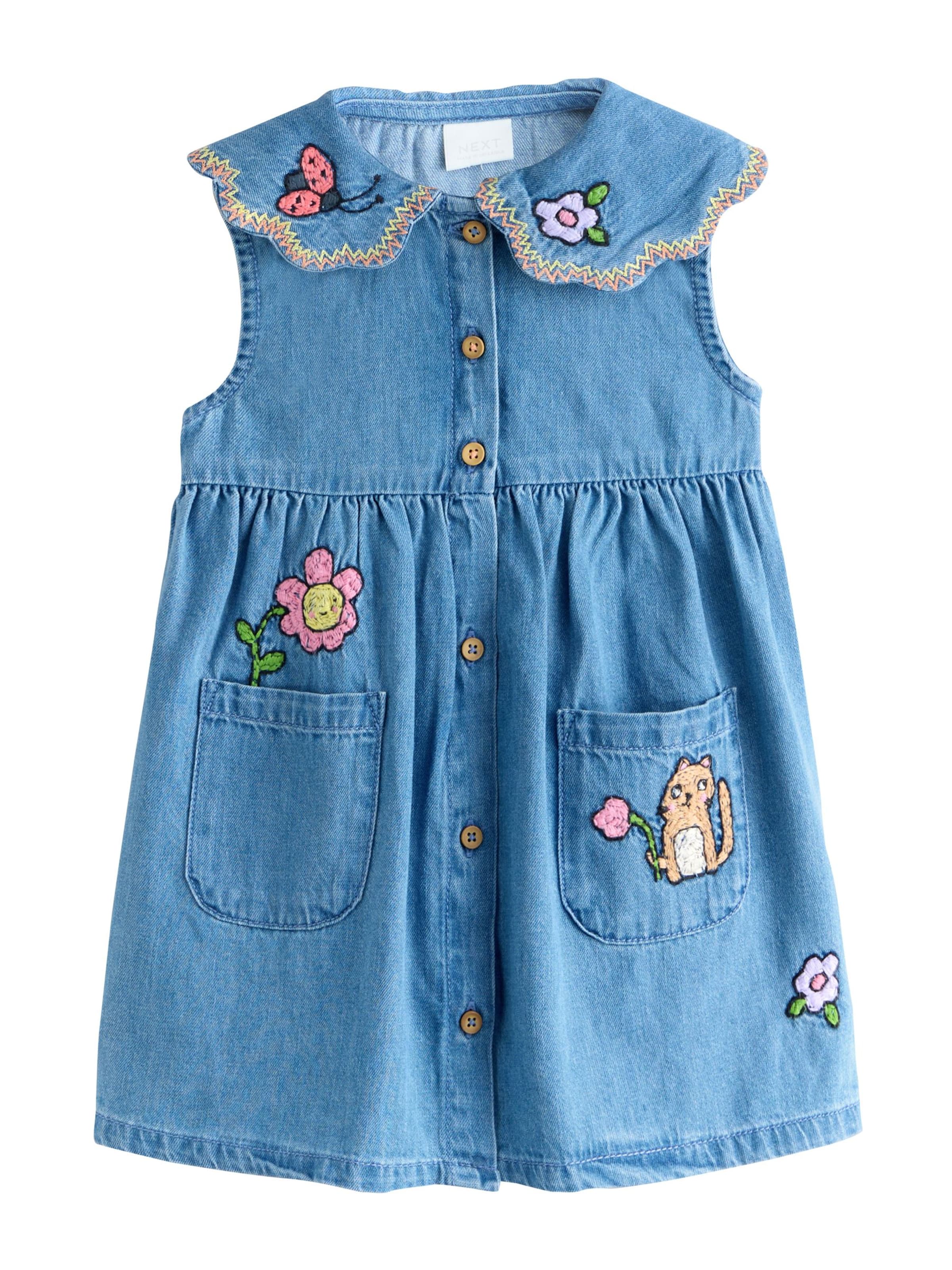 Next Kleita, krāsa - zils džinss / dzeltens / zaļš / rožkrāsas, Preces skats