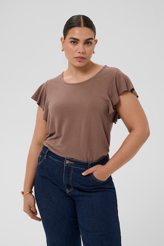 KAFFE CURVE - Camiseta 'KCSilje' en marrón: frente