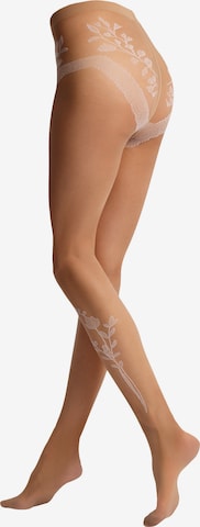 Collants 'Floral Love' KUNERT en beige : devant