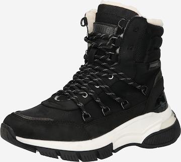MUSTANG Lace-Up Ankle Boots in Black: front