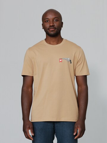 T-Shirt 'Make love not war' Watapparel en beige : devant