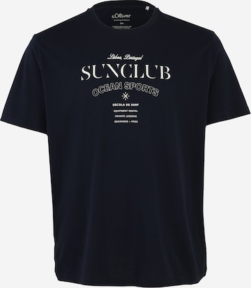 s.Oliver Men Big Sizes Shirt in Blue: front