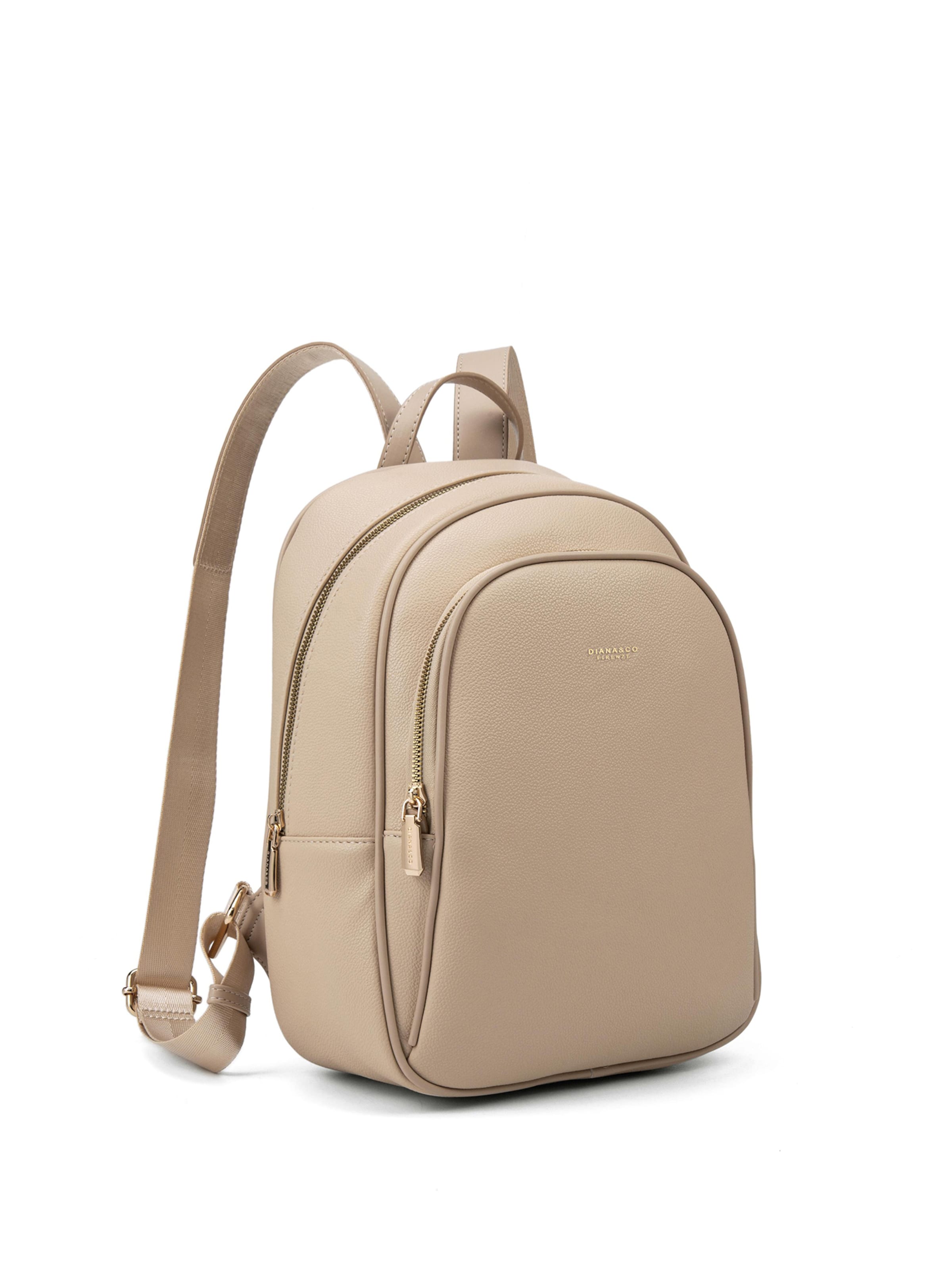 Zaino 'Zaino Donna Vegan Leather con Zip e Tasche - Diana & Co Firenze' di Diana&Co. in beige