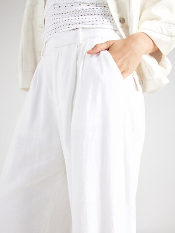 HOLLISTER Wide leg Bandplooibroek in Wit