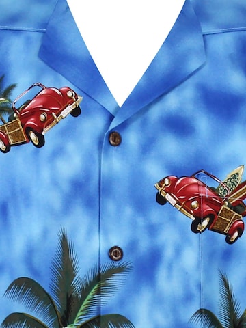 KY's Regular Fit Hemd 'Fliegende Autos'‌‌‌‌‌‌‌‌ in Blau