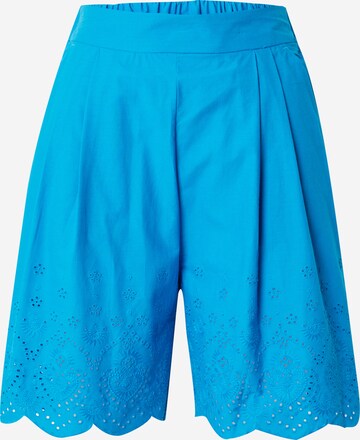 Marks & Spencer Regular Pleat-Front Pants in Blue: front