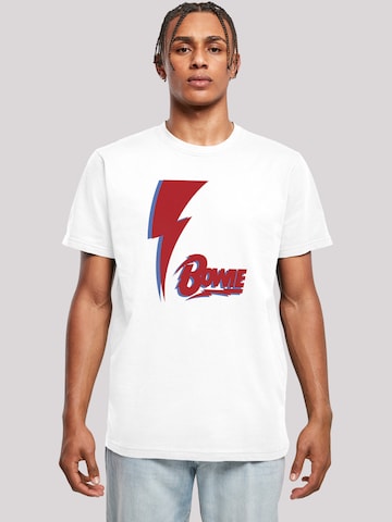 T-Shirt 'David Bowie Red Bolt' F4NT4STIC en blanc : devant