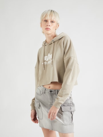 ALPHA INDUSTRIES Sweatshirt in Beige: voorkant