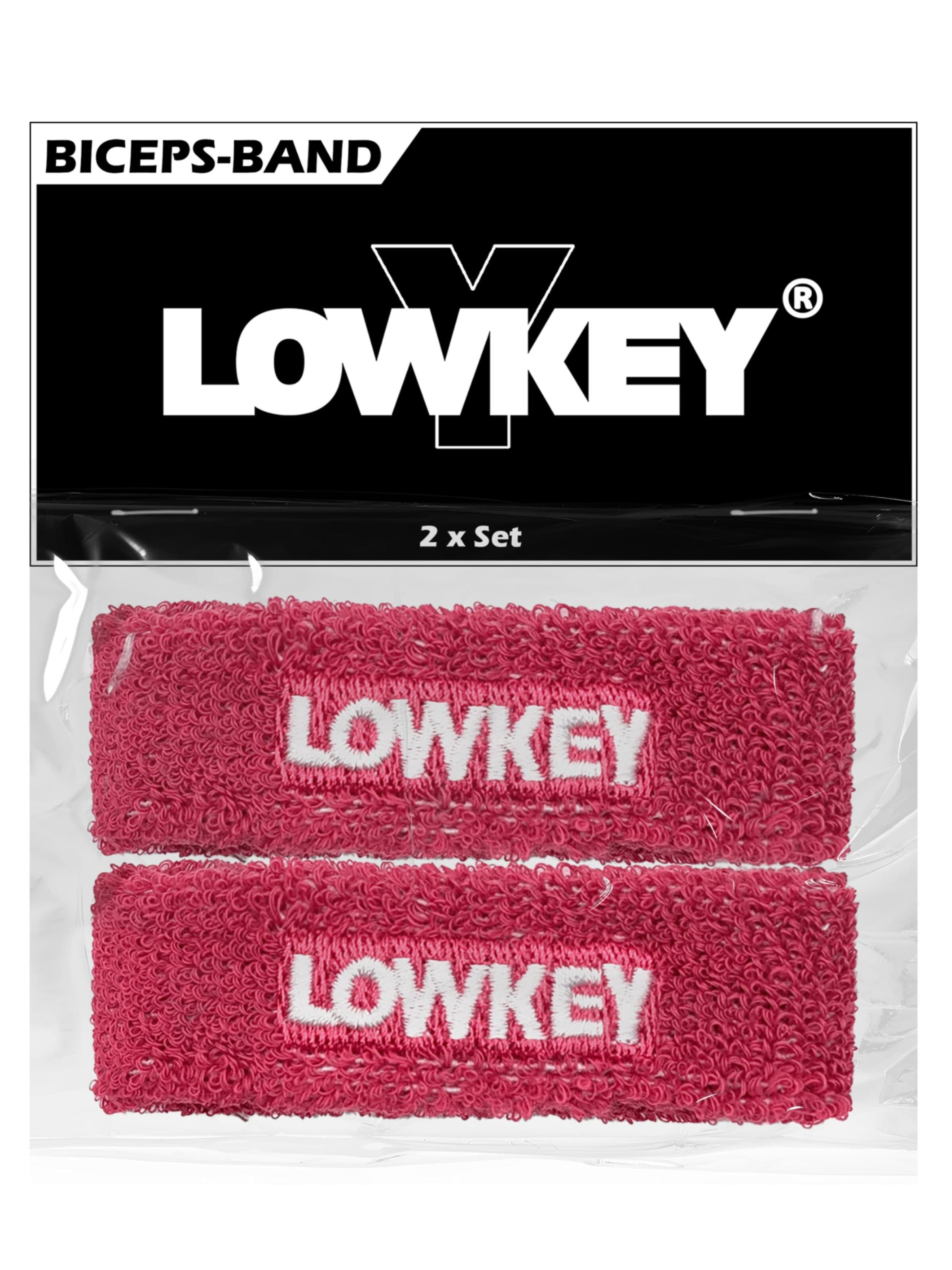 Lowkey Sweatband 'Bizeps Band Oberarm Schweißband Set' in Pink: front