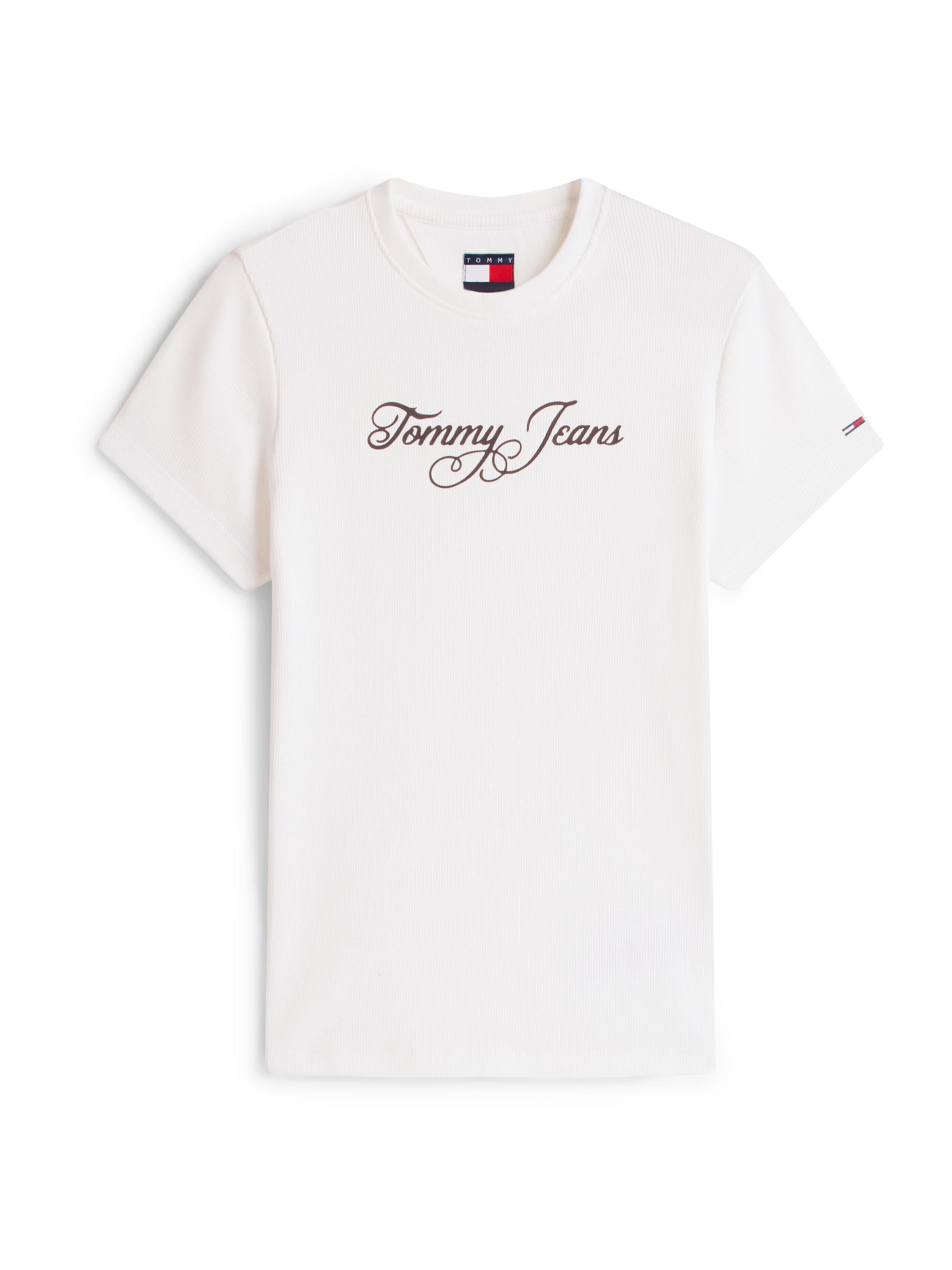 Tommy Jeans T-shirt 'Essential' i vit: framsida