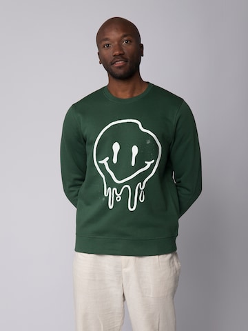 Sweat-shirt ' Smiley ' Watapparel en vert : devant