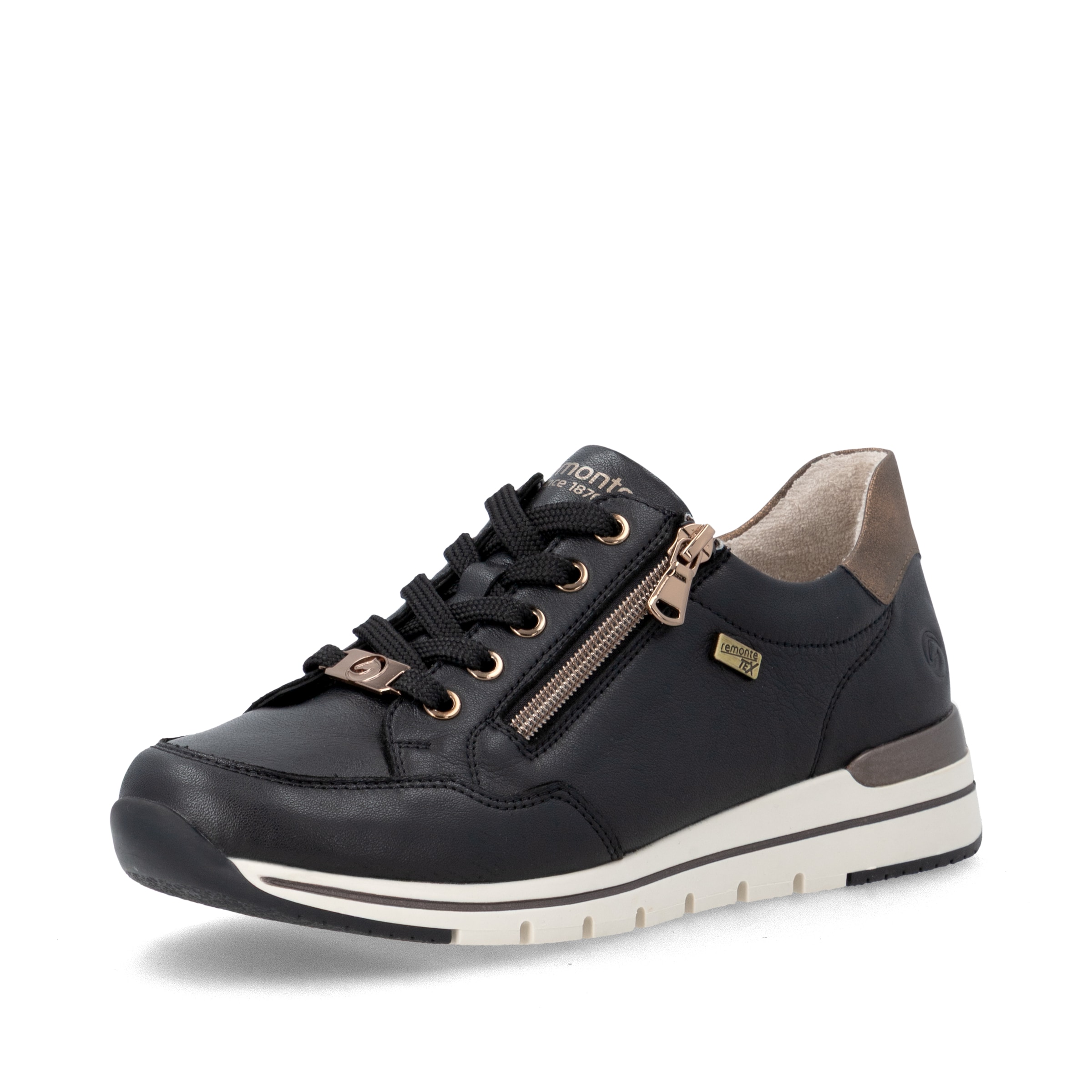Baskets basses REMONTE en noir : devant