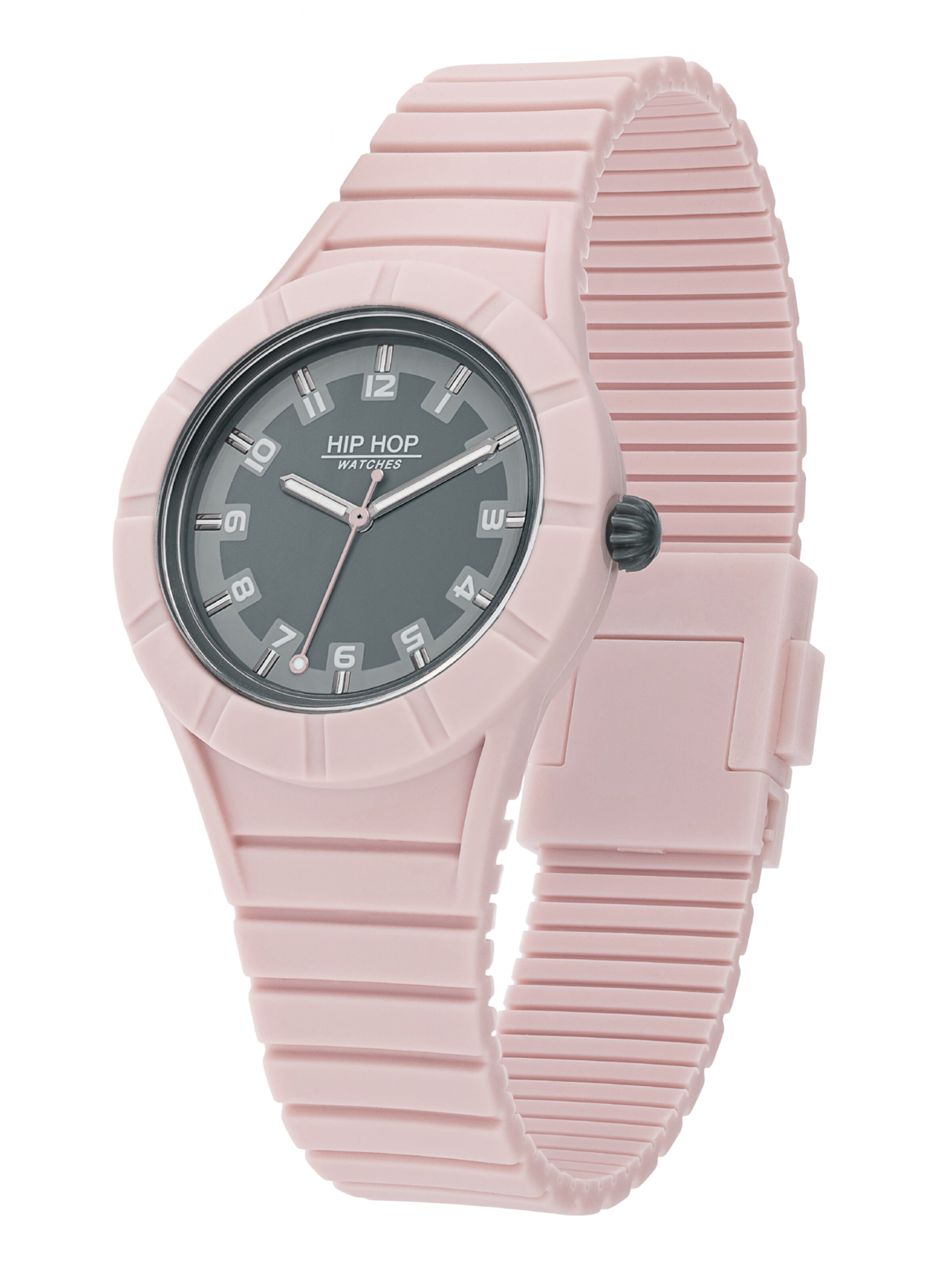 Orologio analogico di Hip Hop in rosa: frontale