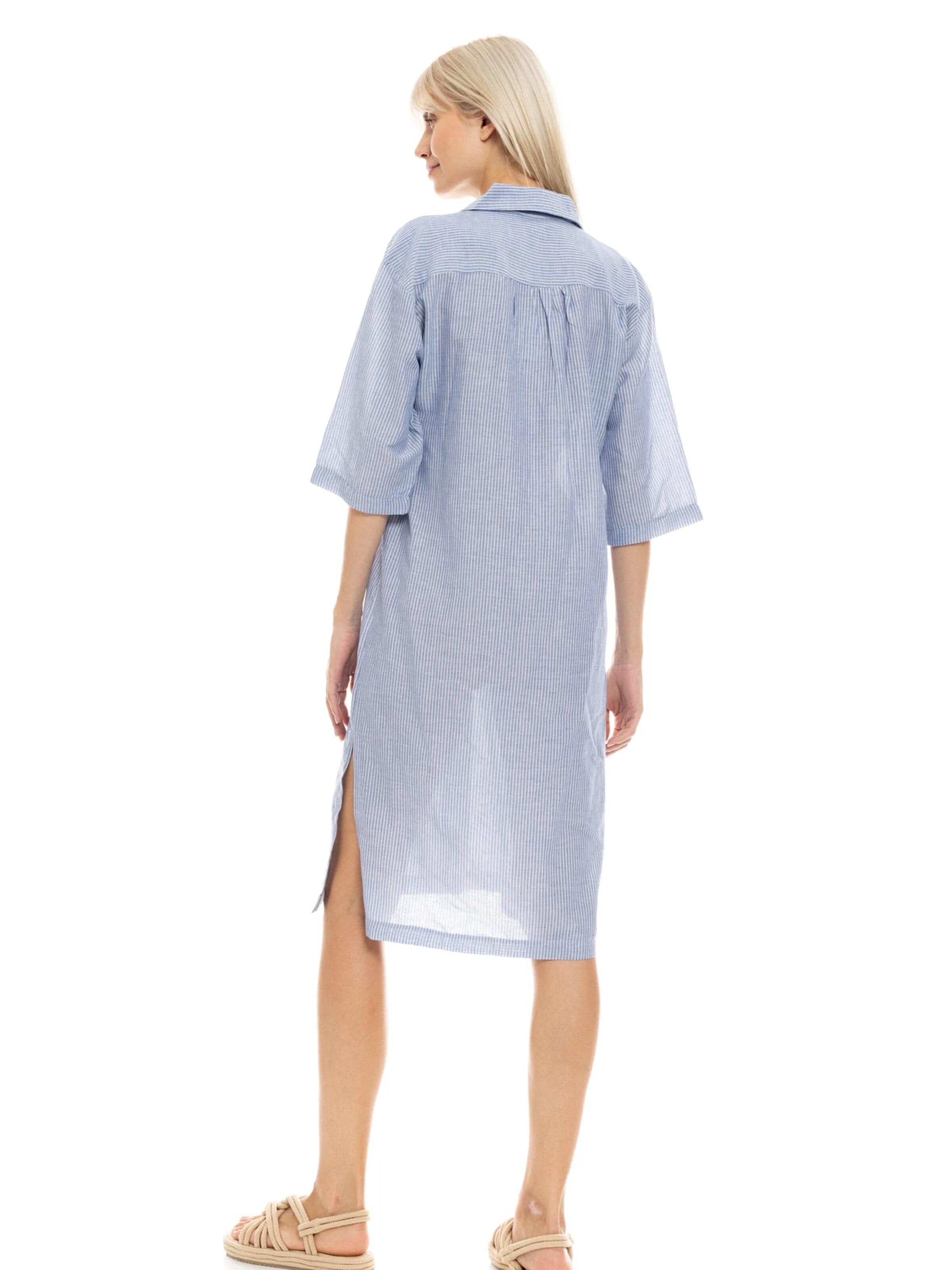 Pink Label - Vestido de verão 'BEACHWEAR BLUE STRIPE' em azul