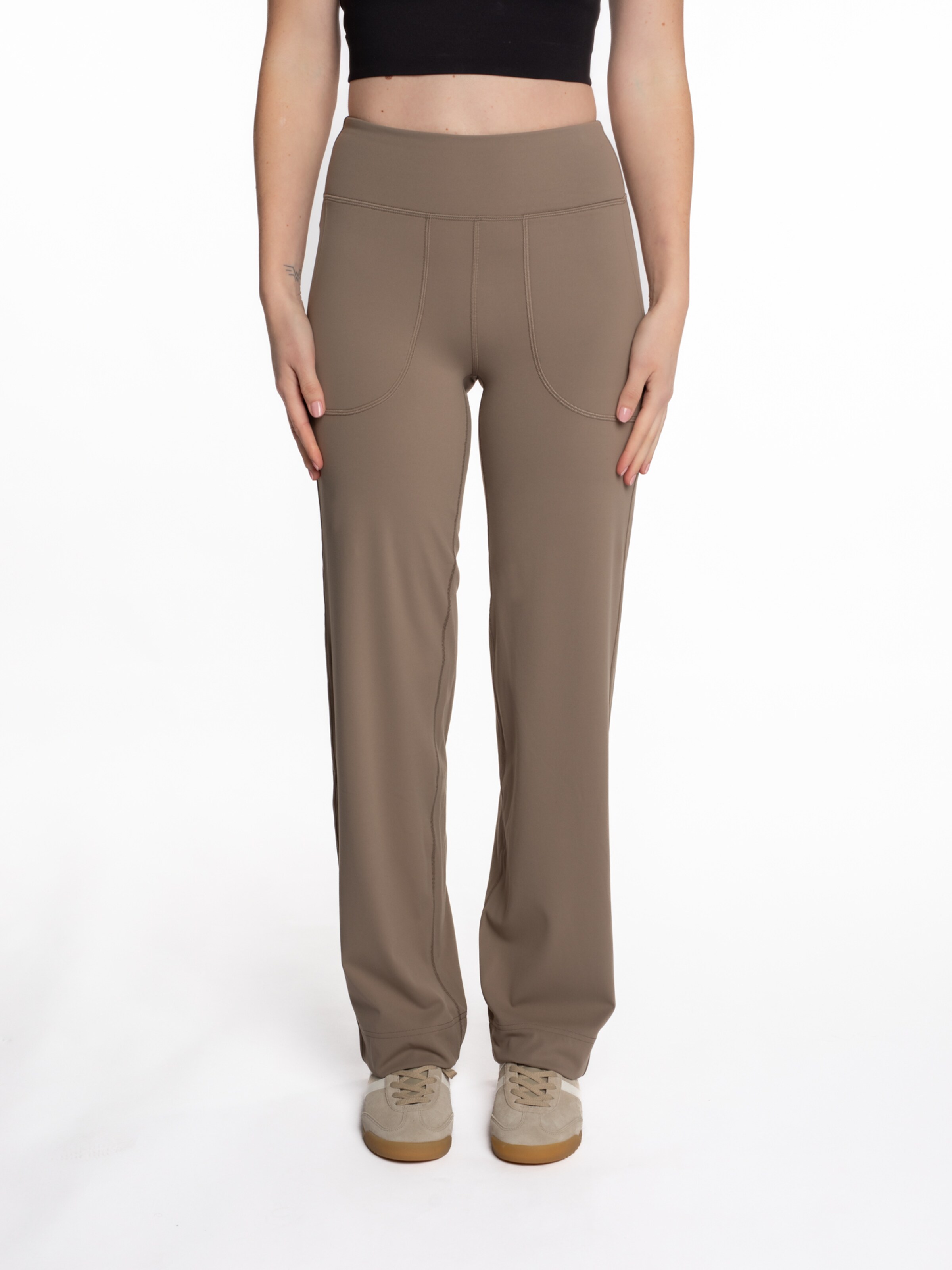 mymotus Sportovní kalhoty 'Damen Sporthose , myotus® ladies jazzpant YW101' – béžová: přední strana