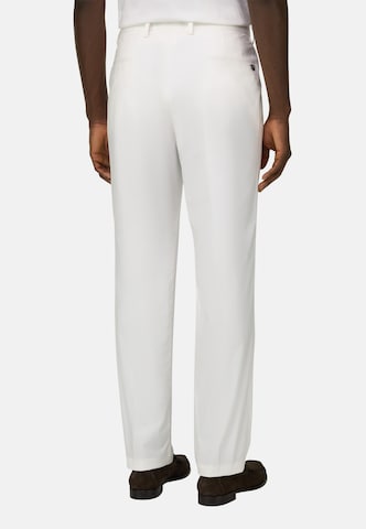 Boggi Milano Úzky strih Chino nohavice 'Cotton and Tencel Trousers' - Biela