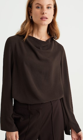 WE Fashion - Blusa en marrón